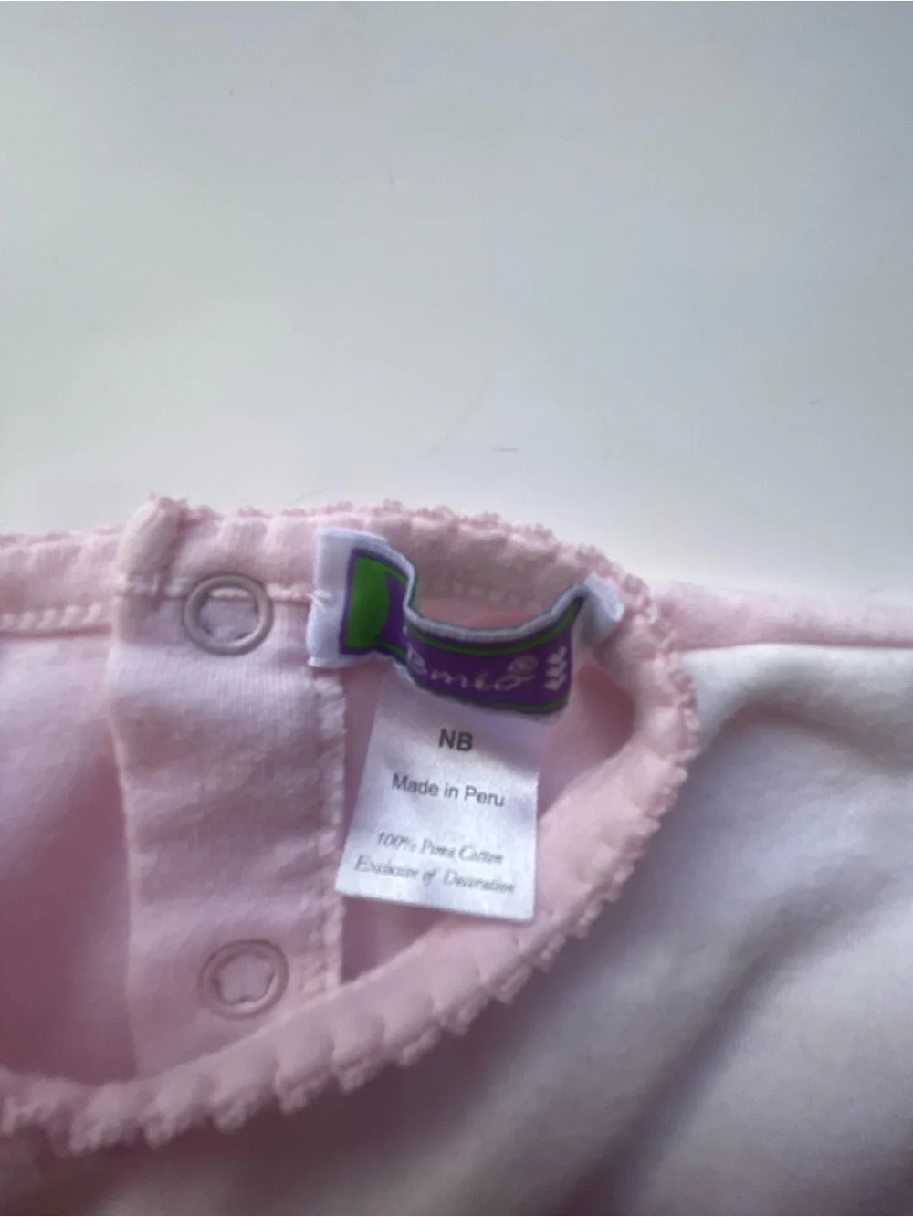 BBMIO 100% Pima Cotton Pink & White Baby Sleep Gown - Soft Cotton Pajamas